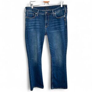 Silver Jeans Co. Womens Suki Slim Bootcut Dark Wash Denim Jeans Size 16